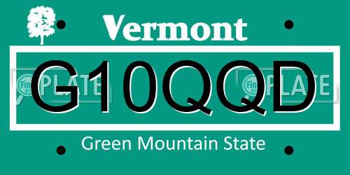 G10QQD Vermont License Plate