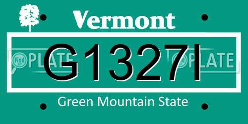 G1327I Vermont License Plate