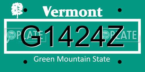 G1424Z Vermont License Plate