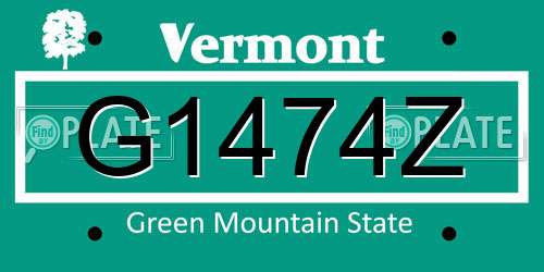 G1474Z Vermont License Plate
