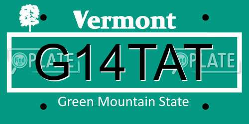 G14TAT Vermont License Plate