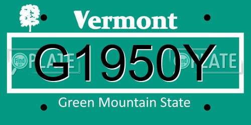 G1950Y Vermont License Plate