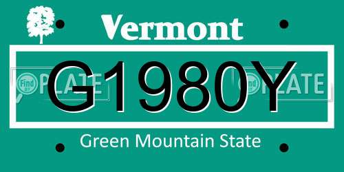 G1980Y Vermont License Plate