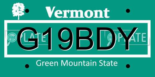 G19BDY Vermont License Plate