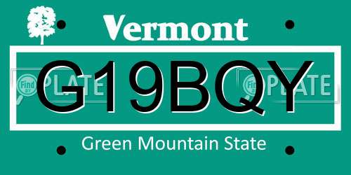 G19BQY Vermont License Plate