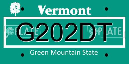 G202DT Vermont License Plate