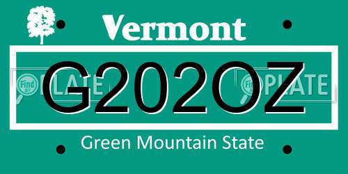 G202OZ Vermont License Plate