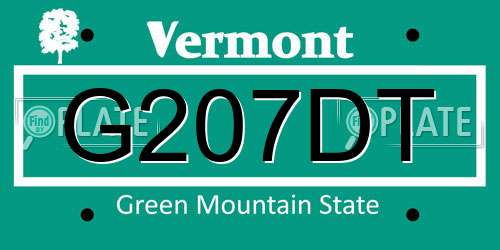 G207DT Vermont License Plate