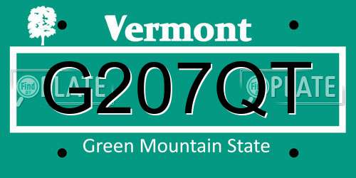 G207QT Vermont License Plate