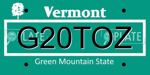 G20TOZ Vermont License Plate