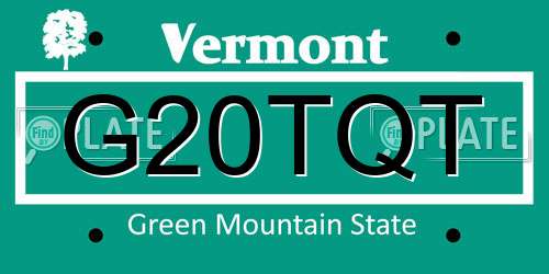 G20TQT Vermont License Plate