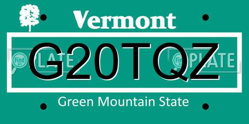 G20TQZ Vermont License Plate