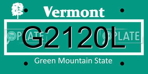 G2120L Vermont License Plate