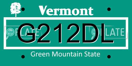 G212DL Vermont License Plate