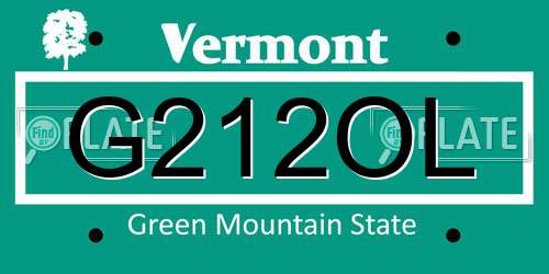 G212OL Vermont License Plate