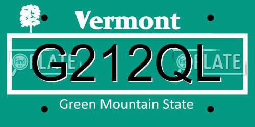 G212QL Vermont License Plate