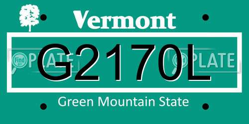 G2170L Vermont License Plate