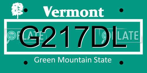 G217DL Vermont License Plate