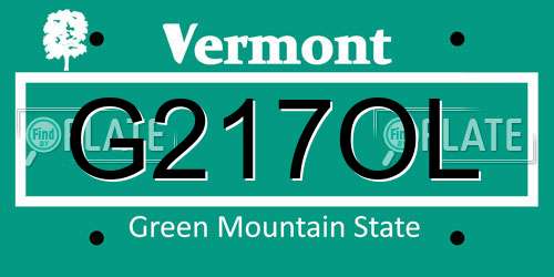 G217OL Vermont License Plate