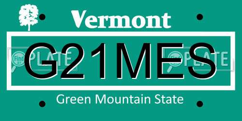G21MES Vermont License Plate