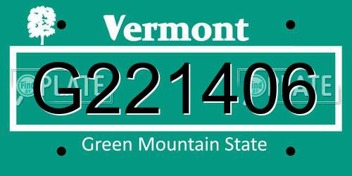 G221406 Vermont License Plate