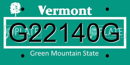 G22140G Vermont License Plate