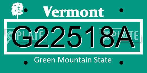 G22518A Vermont License Plate