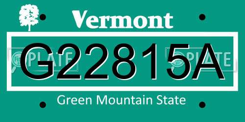 G22815A Vermont License Plate