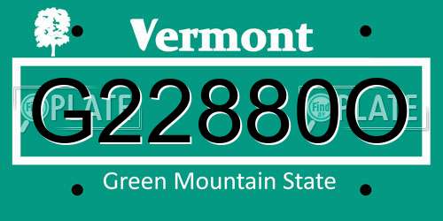 G22880O Vermont License Plate