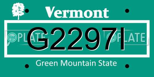 G2297I Vermont License Plate