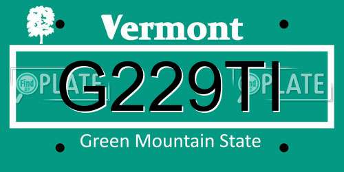 G229TI Vermont License Plate
