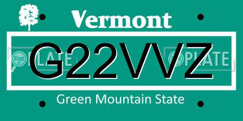 G22VVZ Vermont License Plate