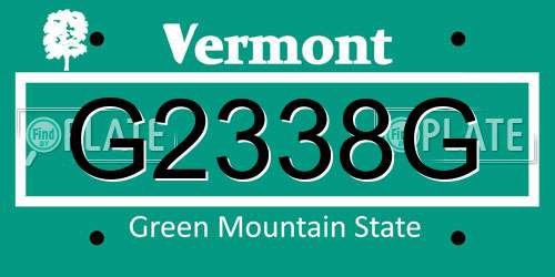 G2338G Vermont License Plate
