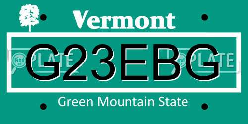 G23EBG Vermont License Plate