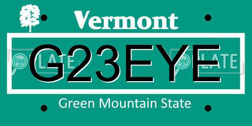 G23EYE Vermont License Plate