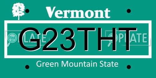G23THT Vermont License Plate