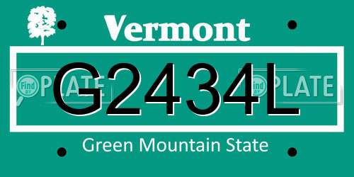 G2434L Vermont License Plate