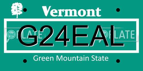 G24EAL Vermont License Plate