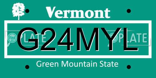 G24MYL Vermont License Plate