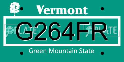 G264FR Vermont License Plate