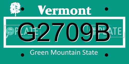 G2709B Vermont License Plate