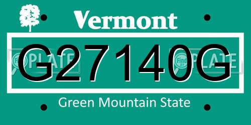 G27140G Vermont License Plate
