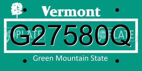 G27580Q Vermont License Plate