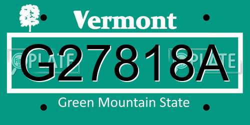 G27818A Vermont License Plate