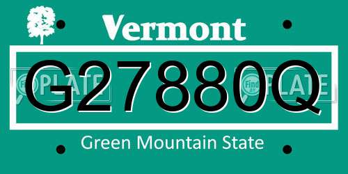 G27880Q Vermont License Plate