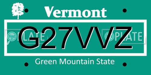 G27VVZ Vermont License Plate
