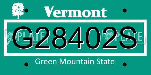 G28402S Vermont License Plate