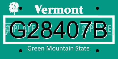 G28407B Vermont License Plate