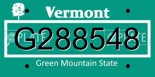 G288548 Vermont License Plate