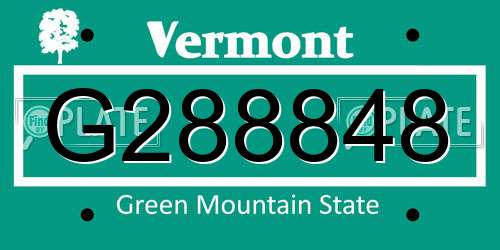 G288848 Vermont License Plate